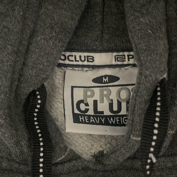 Medium Heavy Duty Grey Pro Club Hoodie - Picture 2 of 3